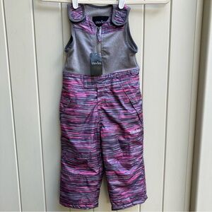 Stevies toddler girls snow bib 18 Mos NWT pink gray onepiece